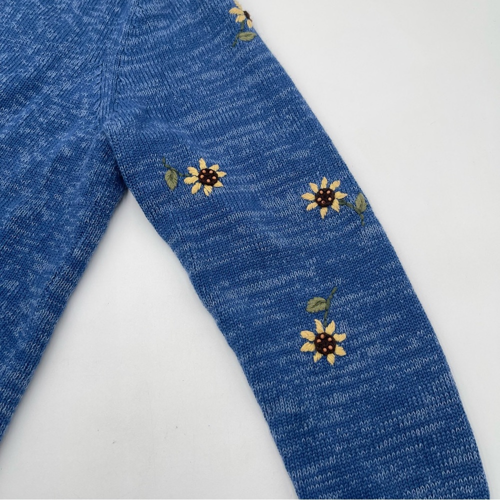 VTG Christopher & Banks Sunflower Embroidered Sweater Knit Women’s Size 1X - Picture 8 of 14